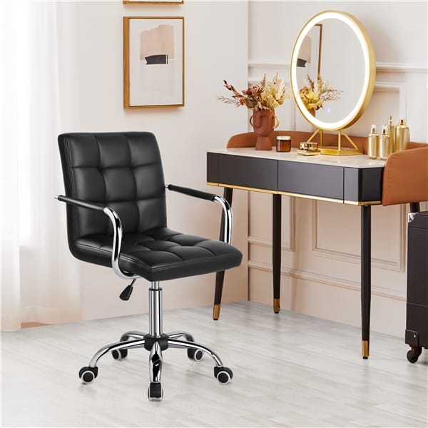 Juoda PU odos biuro kėdė - Image 17