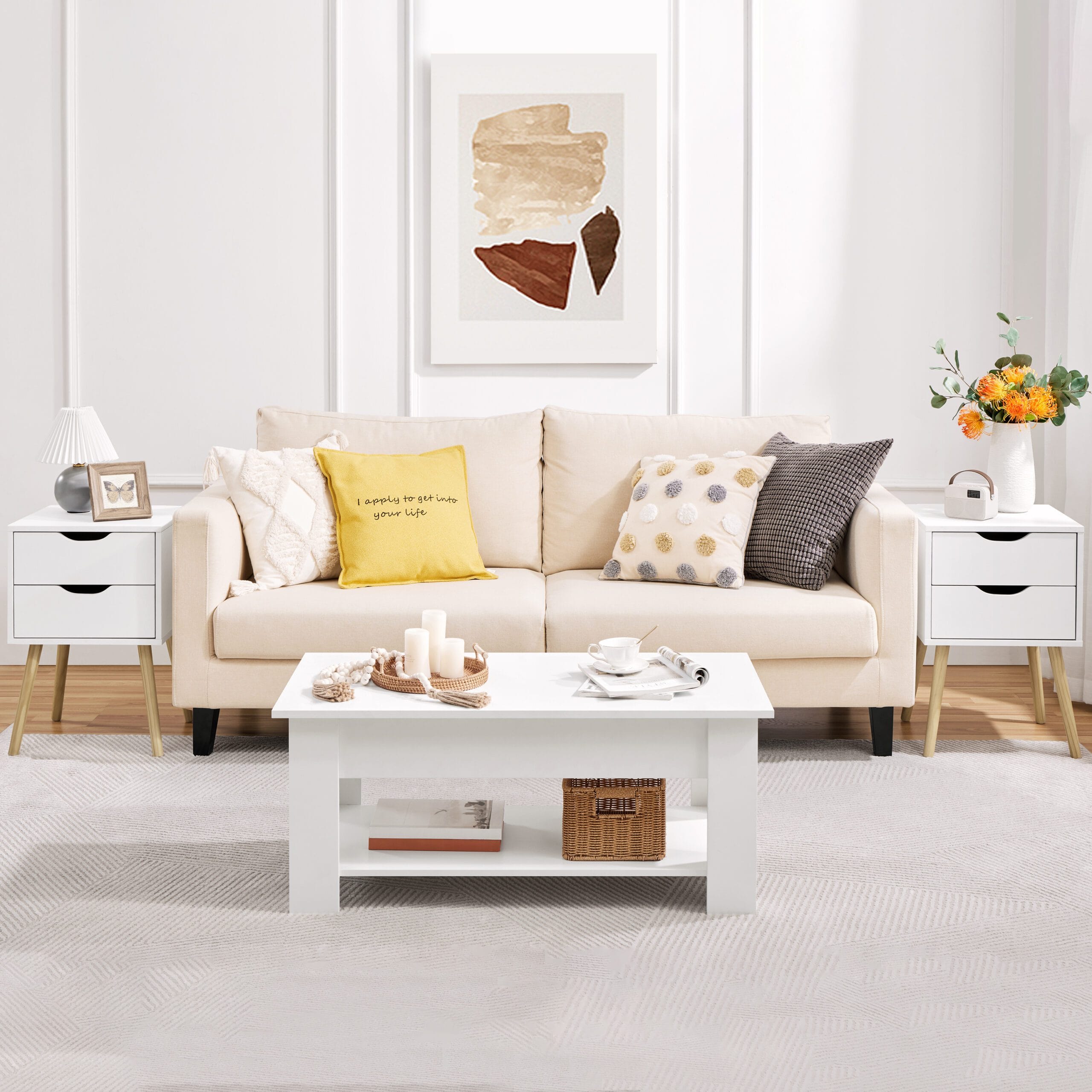 Dvi modernios, baltos spalvos spintelės - Image 2