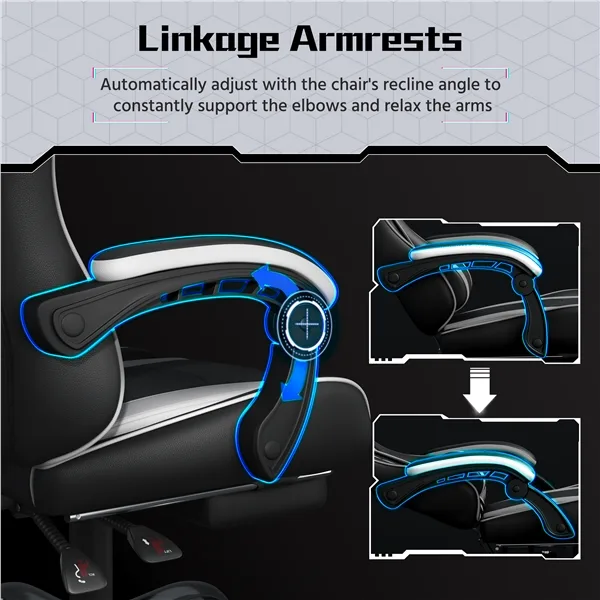 Ergonomiška žaidimų kėdė su masažo funkcija - Image 10