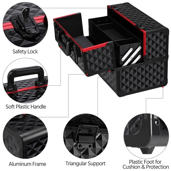 Kosmetikos ir juvelyrinių dirbinių juodas dėklas - Image 8