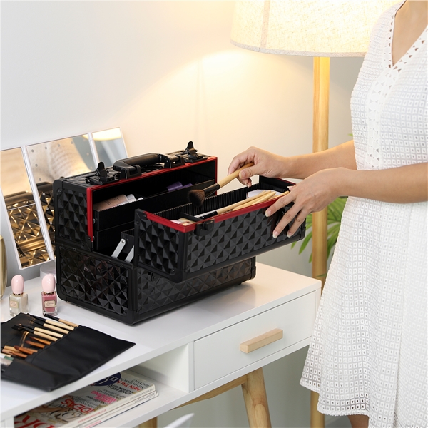 Kosmetikos ir juvelyrinių dirbinių juodas dėklas - Image 16