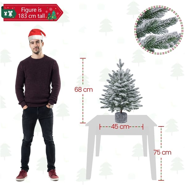 68cm Dirbtinė Kalėdų eglutė su LED ir sniego efektu - Image 4