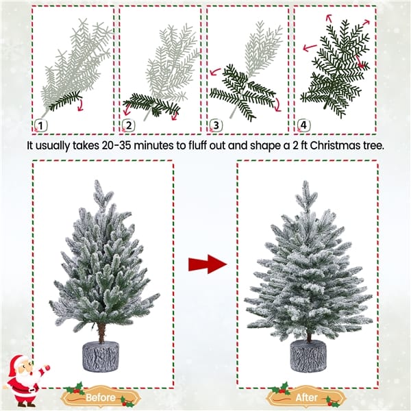 68cm Dirbtinė Kalėdų eglutė su LED ir sniego efektu - Image 7