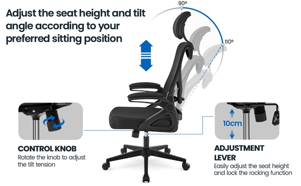 Ergonomine kėdė su pakeliamais porankiais - Image 14