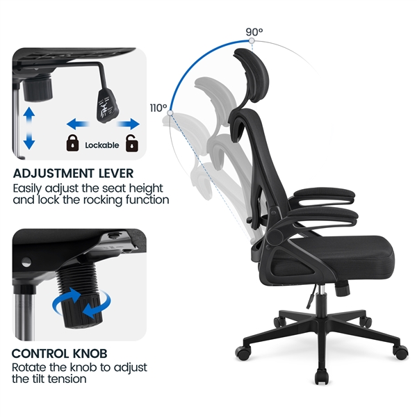 Ergonomine kėdė su pakeliamais porankiais - Image 9