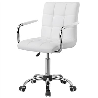 Balta biuro kėdė su pažeidimu