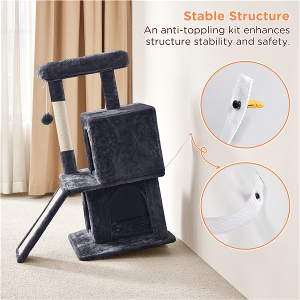 3 pakopų draskyklė – tamsiai pilka 92cm - Image 11