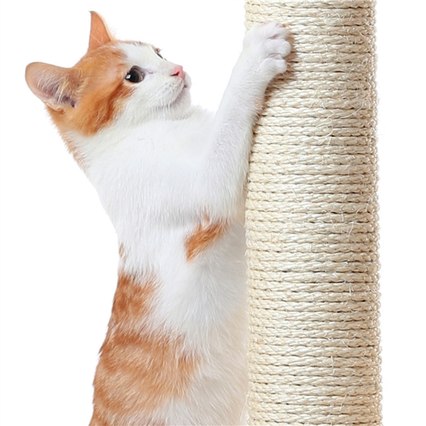 🐱 Daugiaaukštė kačių draskyklė su nameliais – smėlio spalvos - Image 7