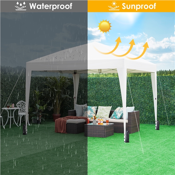 ⛺ Sulankstoma pavėsinė 3 × 3 m su sienelėmis – balta - Image 8