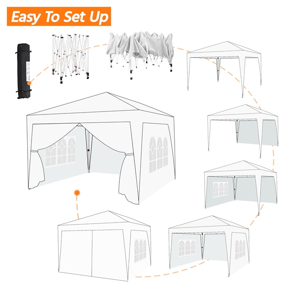 ⛺ Sulankstoma pavėsinė 3 × 3 m su sienelėmis – balta - Image 9