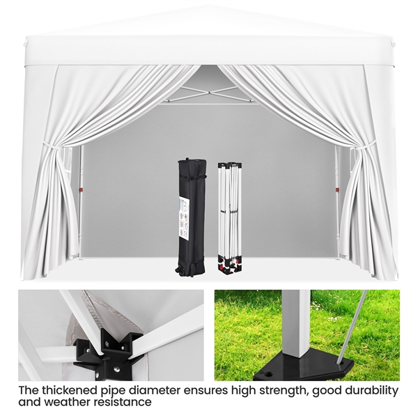 ⛺ Sulankstoma pavėsinė 3 × 3 m su sienelėmis – balta - Image 10