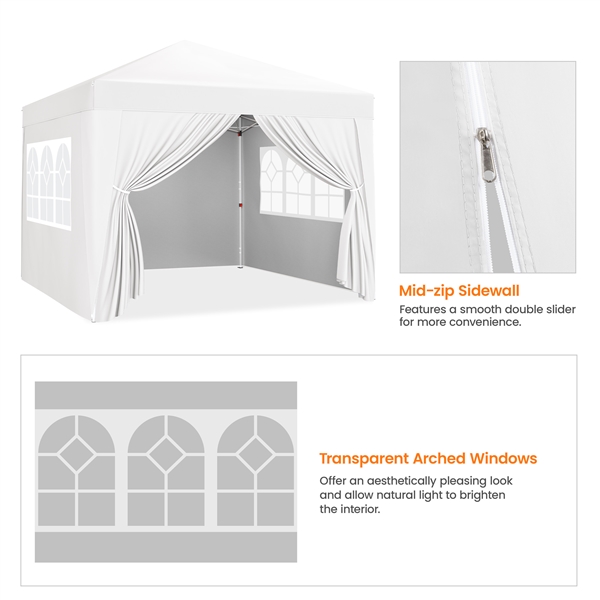 ⛺ Sulankstoma pavėsinė 3 × 3 m su sienelėmis – balta - Image 11