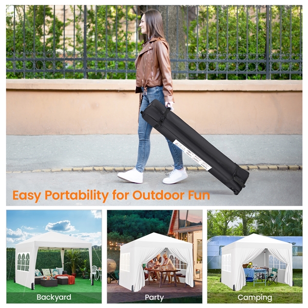 ⛺ Sulankstoma pavėsinė 3 × 3 m su sienelėmis – balta - Image 12