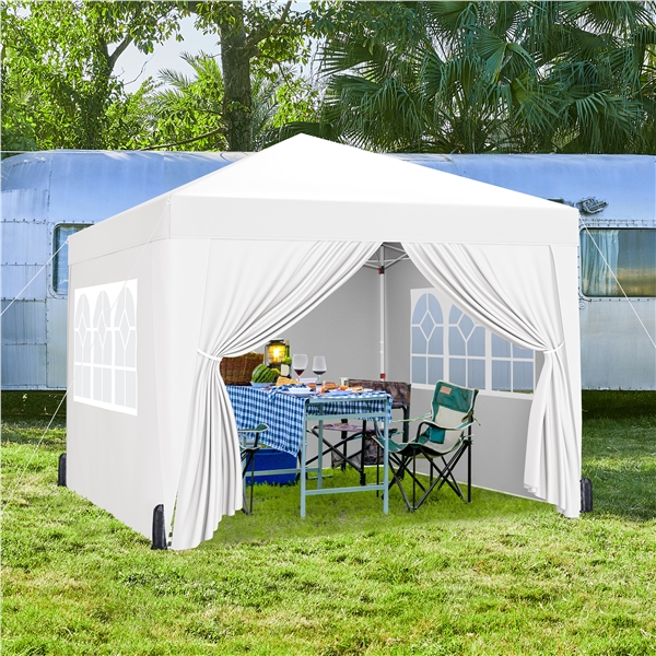 ⛺ Sulankstoma pavėsinė 3 × 3 m su sienelėmis – balta - Image 15