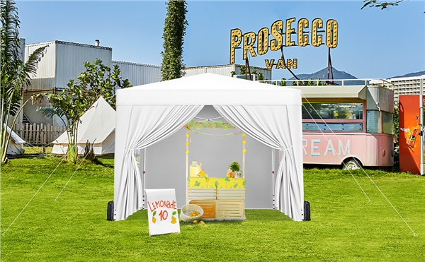 ⛺ Sulankstoma pavėsinė 3 × 3 m su sienelėmis – balta - Image 17