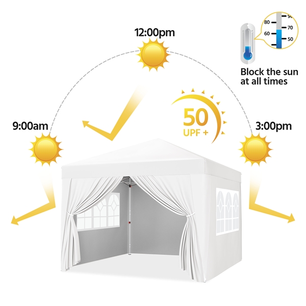 ⛺ Sulankstoma pavėsinė 3 × 3 m su sienelėmis – balta - Image 22